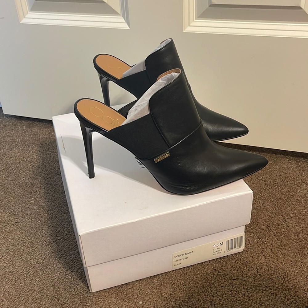 Calvin Klein Leather Mules, Size 9.5